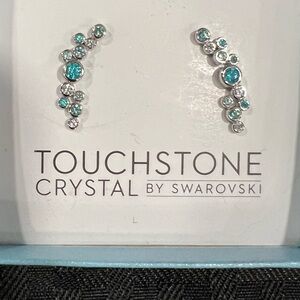 Beautiful aqua & green earrings. Exclusively made with all Swarovski crystals.